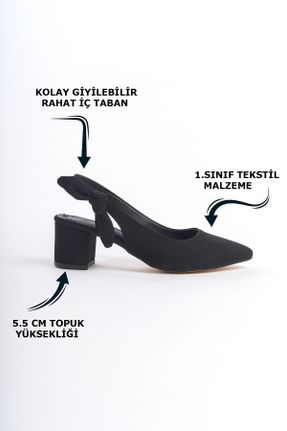 کفش پاشنه بلند کلاسیک مشکی زنانه جیر پاشنه ضخیم پاشنه کوتاه ( 4 - 1 cm ) کد 829749431