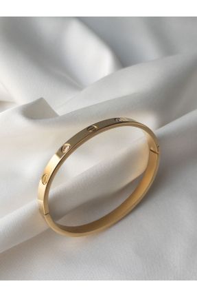 دستبند استیل طلائی زنانه استیل ضد زنگ کد 833507024