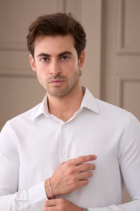 پیراهن بژ مردانه اسلیم فیت RAVANELLI - کد 842120328
