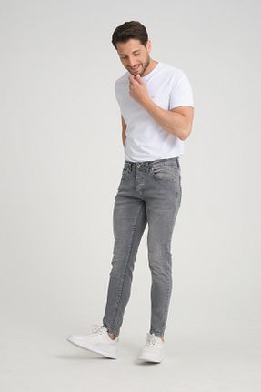 شلوار جین طوسی مردانه پاچه تنگ OneZero - کد 842144933