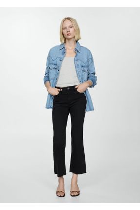 شلوار جین مشکی زنانه پاچه جاگر استاندارد کد 788443573