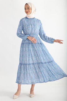 لباس آبی زنانه رگولار بافت پلی استر کد 736847614