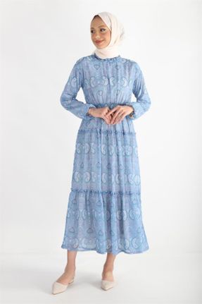 لباس آبی زنانه رگولار بافت پلی استر کد 736847614