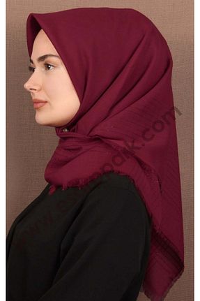 روسری زرشکی 100 x 100 Eşarppark - کد 792653764