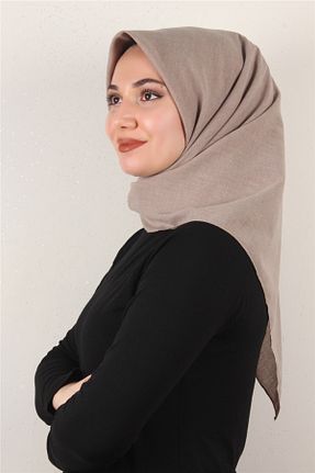 روسری بژ 90 x 90 Eşarppark - کد 670175275