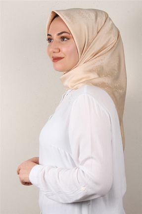 روسری بژ 100 x 100 Eşarppark - کد 640575770