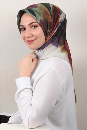 روسری رنگی پلی استر PİRAMİT - کد 675182360