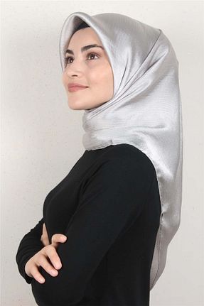 روسری طوسی 90 x 90 PİRAMİT - کد 320238022