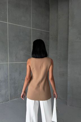 جلیقه قهوه ای زنانه اسلیم فیت OUZ Fashion - کد 818431759