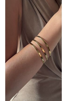 دستبند استیل طلائی زنانه فولاد ( استیل ) کد 745169771