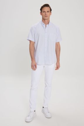 پیراهن سفید مردانه رگولار یقه پیراهنی پنبه - پلی استر کد 691791998