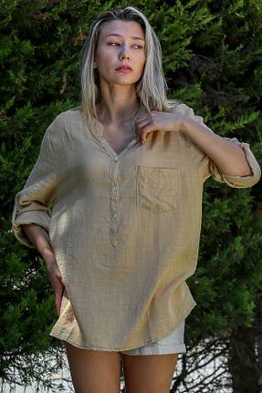 بلوز بژ زنانه ساده Chiccy - کد 841913137