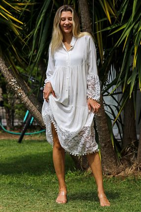 لباس سفید زنانه بافتنی Chiccy - کد 841913956