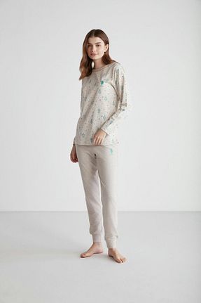 ست لباس راحتی بژ زنانه ساده U.S. Polo Assn. - کد 755161605