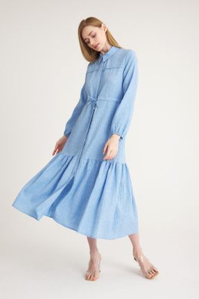 لباس آبی زنانه رگولار بافتنی مخلوط پلی استر کد 825988006