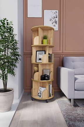 قفسه کتاب قهوه ای 133 سانتی متر zeo wood design - کد 778742767