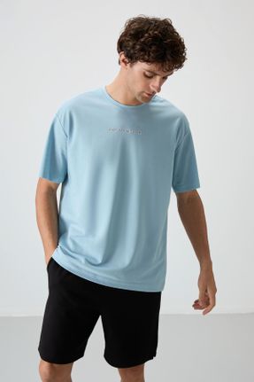 تی شرت متالیک مردانه رگولار یقه گرد پنبه - پلی استر تکی جوان کد 815770854