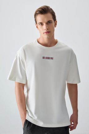 تی شرت نباتی مردانه رگولار یقه گرد پنبه - پلی استر تکی بیسیک کد 808521158