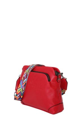 کیف دوشی قرمز زنانه چرم مصنوعی کد 39576659