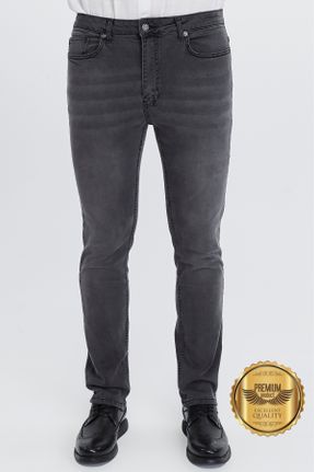 شلوار جین طوسی مردانه پاچه لوله ای فاق بلند جین استاندارد کد 234453681