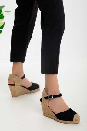 کفش پاشنه بلند پر مشکی زنانه پاشنه متوسط ( 5 - 9 cm ) چرم مصنوعی پاشنه پر کد 808151799