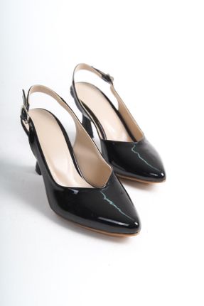 کفش پاشنه بلند کلاسیک مشکی زنانه چرم طبیعی پاشنه نازک پاشنه متوسط ( 5 - 9 cm ) کد 835932313