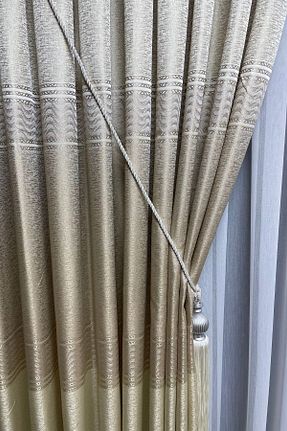 پرده زمینه بژ پلی استر Cortibo - کد 842101371