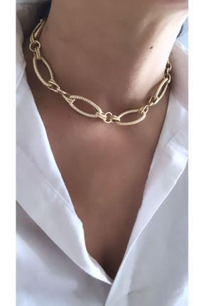 گردنبند جواهر طلائی زنانه کد 475838993