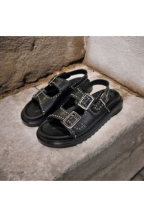 صندل مشکی زنانه پاشنه ضخیم runa shoes - کد 837707843