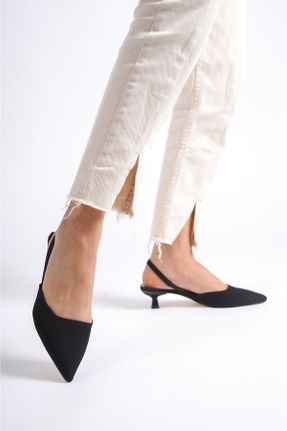 کفش پاشنه بلند کلاسیک مشکی زنانه جیر پاشنه نازک پاشنه کوتاه ( 4 - 1 cm ) کد 747204952