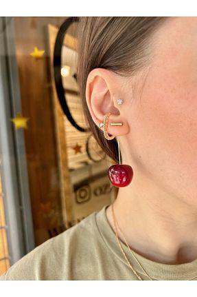 گوشواره جواهر طلائی فلزی Vitastyle - کد 842148274