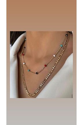 گردنبند استیل ( فولاد ) صورتی زنانه استیل (فولاد) KARA COLLECTİON - کد 839597793