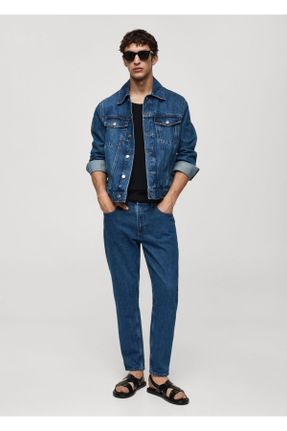شلوار جین آبی مردانه پاچه رگولار استاندارد کد 788220963