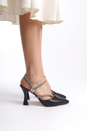 کفش مجلسی مشکی زنانه چرم مصنوعی پاشنه نازک پاشنه متوسط ( 5 - 9 cm ) کد 810903245