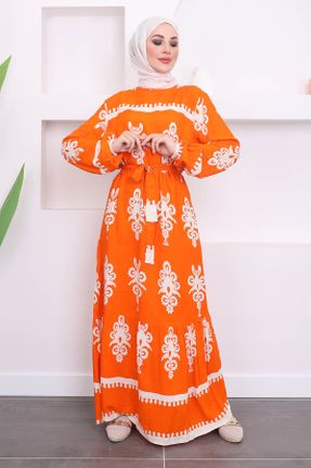 لباس نارنجی زنانه رگولار بافتنی کد 838985588