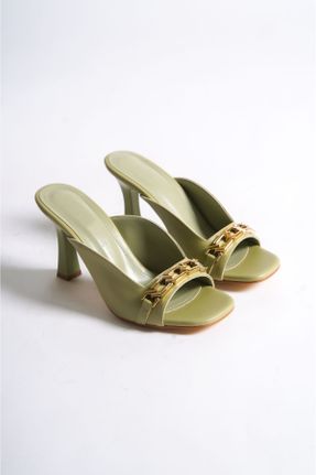 کفش پاشنه بلند کلاسیک سبز زنانه چرم مصنوعی پاشنه نازک پاشنه متوسط ( 5 - 9 cm ) کد 722725668
