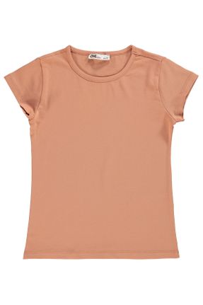 تی شرت نارنجی بچه گانه رگولار یقه گرد تکی کد 820022416