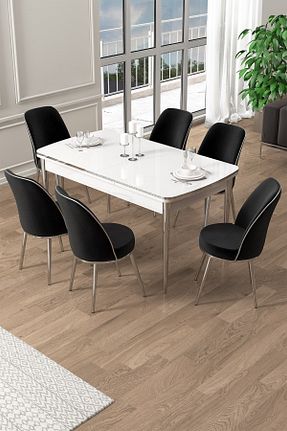 ست میز آشپزخانه سفید Suntalam Canisa - کد 812986649