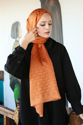 شال نارنجی زنانه Hint İpek - کد 842257234