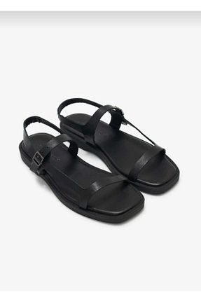 صندل مشکی زنانه پاشنه تخت Rugano - کد 818789721