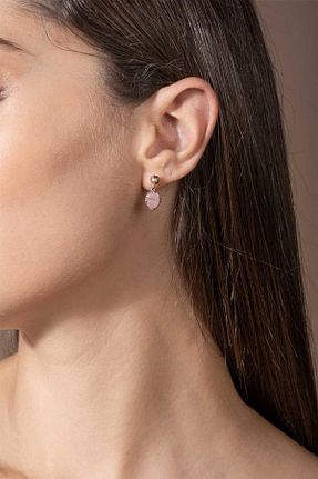 گوشواره نقره صورتی زنانه 925 عیار Takıdepo - کد 842480051