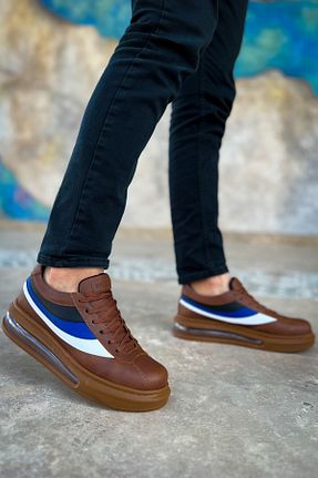 کفش اسنیکر قهوه ای مردانه بند دار BZ Moda - کد 842504671