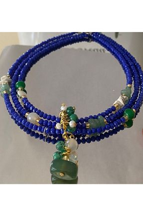 گردنبند جواهر سبز زنانه روکش طلا designbyisil - کد 290680536