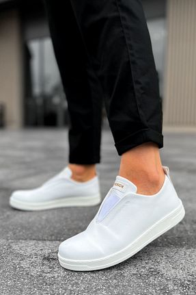 کفش اسنیکر سفید مردانه بدون بند BZ Moda - کد 842524804