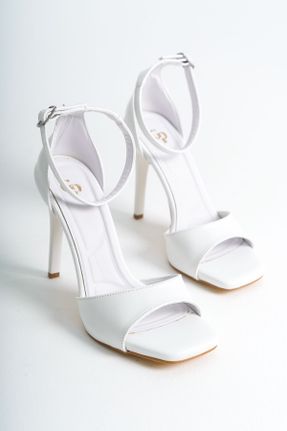 کفش پاشنه بلند کلاسیک سفید زنانه چرم مصنوعی پاشنه نازک پاشنه بلند ( +10 cm) کد 833160739