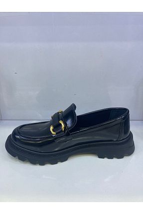 کفش آکسفورد مشکی زنانه چرم لاکی KUUM LONDON - کد 842535380