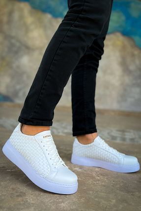 کفش اسنیکر سفید مردانه بند دار BZ Moda - کد 842531967