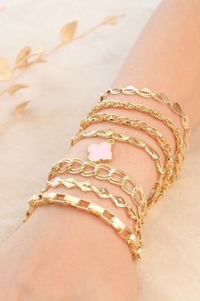 دستبند جواهر طلائی زنانه روکش طلا کد 842542545