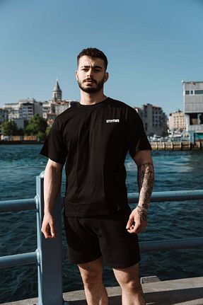 تیشرت مشکی مردانه اورسایز StayFit Wears - کد 839225198