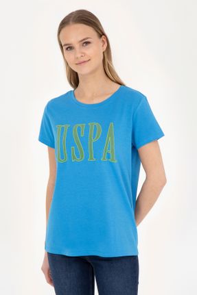 تی شرت آبی زنانه رگولار یقه گرد کد 833037180